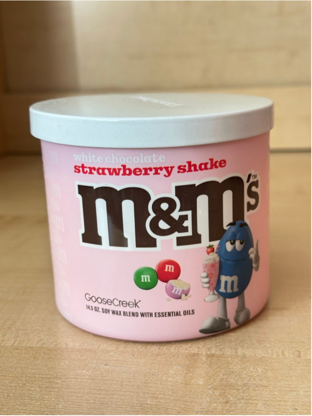 Goose Creek 3 wick candle- M&M'S White Chocolate Strawberry Shake